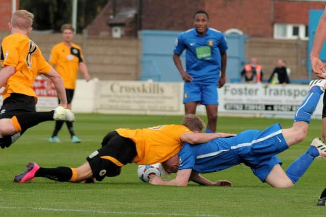 Action pics from the Gainsborough V Boston match. Gainsborough.  Trinity in Blue kit