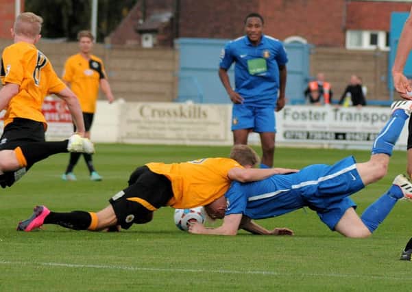 Action pics from the Gainsborough V Boston match. Gainsborough.  Trinity in Blue kit