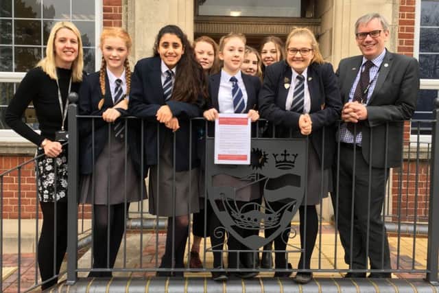 Students at Queen Elizabeth's High School who were involved in creating the fact file about Gainsborough.