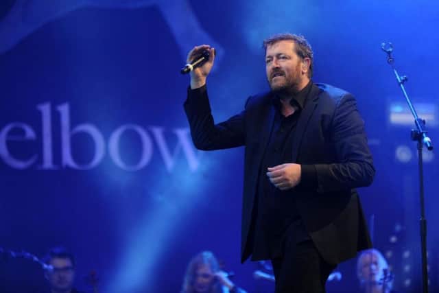 Guy Garvey on stage with Elbow.