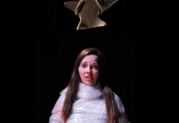 Jozey is worrying about death in Casket Case at Lincoln Performing Arts