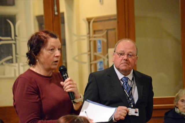 Coun Paul Key listens to a Gainsborough resident at last year's public meeting