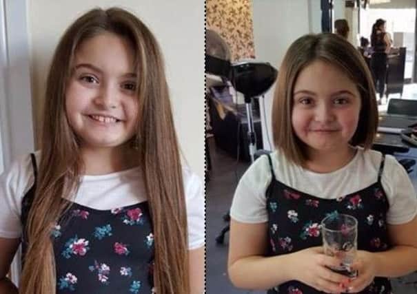 Peyton Robinson, from Worksop, has donated her hair to charity.