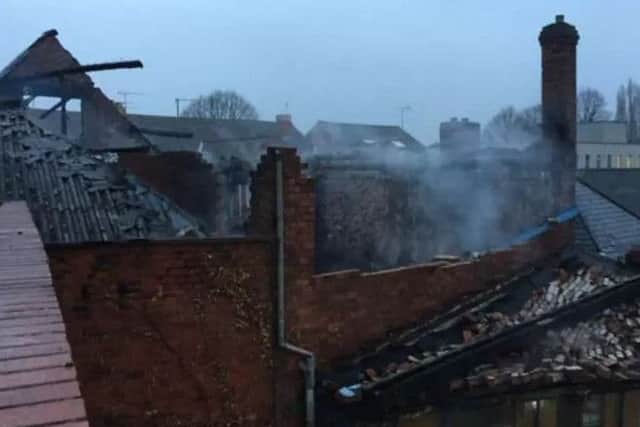 The aftermath of the blaze.