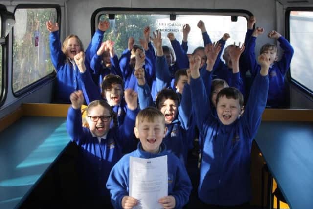 Norbridge Academy pupils celebrate their success.