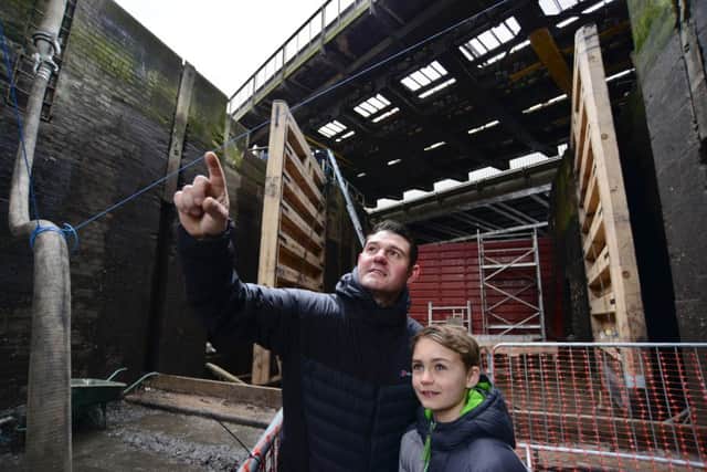 25th February 2017: Gavin Gleadall and son Lincoln (9) at the Doncaster Lock Open Day, Doncaster, South Yorkshire, UK.