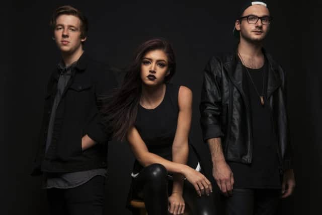 Against the Current are, from left, Dan Gow, Chrissy Costanza and Will Ferri.