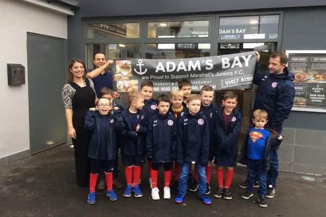 Marshalls Sports under-eights have secured sponsorship from the Adam's Bay fish & chip in Gainsborough
