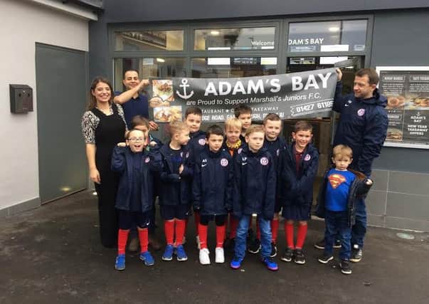 Marshalls Sports under-eights have secured sponsorship from the Adam's Bay fish & chip in Gainsborough