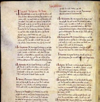 A Lincolnshire page in the Domesday Book. Picture: The National Archives UK