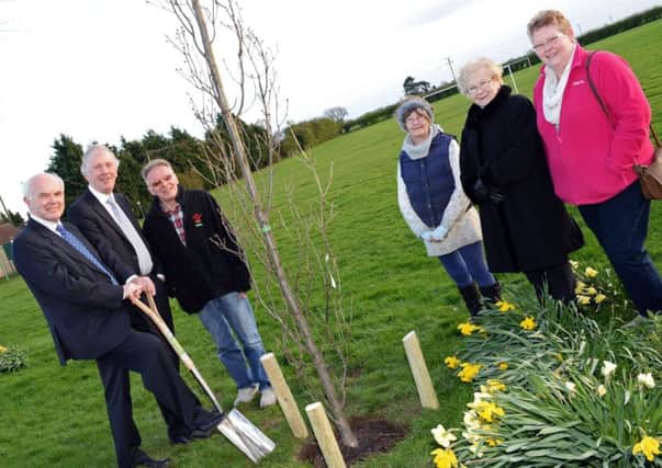 Councillors Ron Allcock and David Rose, pictured with parish councillors Ian Walker, Chairman, Cath Edward, Barbara Wood and Ann Parkin, tree planting  in Owston Ferry as part of a initiative by North Lincolnshire Council. Picture: Marie Caley NEPB Tree Planting MC 1