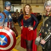 Superheroes Captain America, Superwoman and Thor at last year's Yorkshire Cosplay Con at Sheffield Arena.