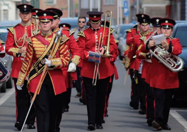 The combined Band of Lincolnshire and Derbyshire Army Cadet Force in Belgium