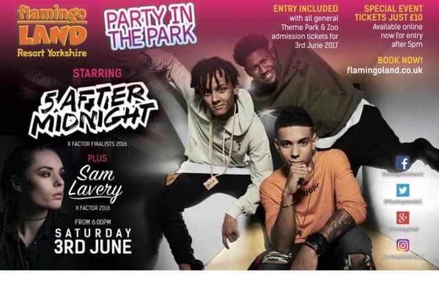 Party In The Park with 5 After Midnight and Sam Lavery at Flamingo Land on Saturday, June 3, 2017