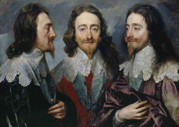 The exhibition also features Van Dyck's triptych painting of Charles I, lent by the Queen from the Royal Collection.