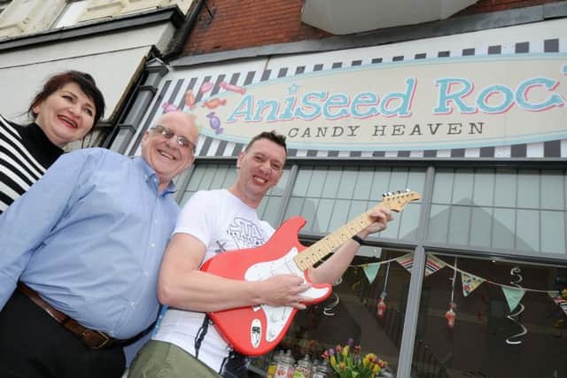 John and Marina Jewitt with Graham Middleton outside their new joint venture, Aniseed Rock.
