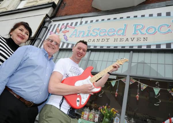 John and Marina Jewitt with Graham Middleton outside their new joint venture, Aniseed Rock.