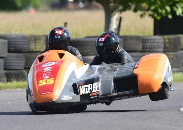 Team SaS, alias Stainton and Stainton, in action at the Darley Moor track in Derbyshire. (PHOTO BY: Sid Diggins)