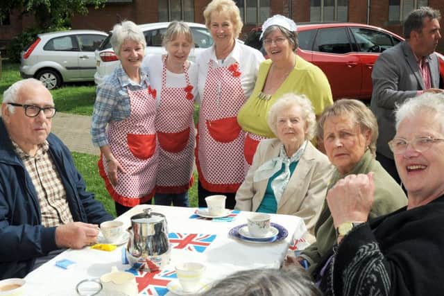 Visitors to All Saints Church enjoy a celebration tea, courtesy of church volunteers, to mark the community garden project completed by staff from the Gainsborough Marks and Spencer store.