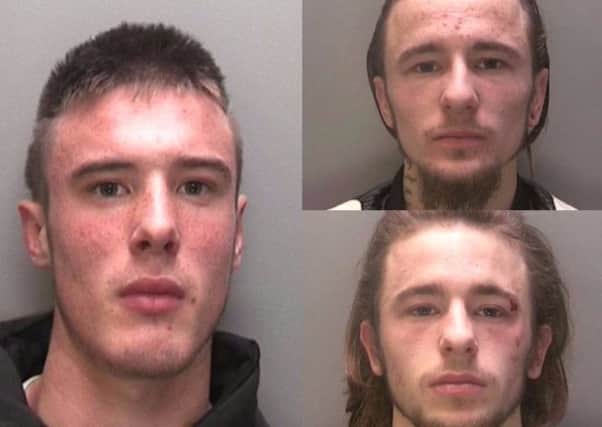 Clockwise, from left: Jamie Upton, Ashton Upton, Connor Upton. Photo: Lincolnshire Police.