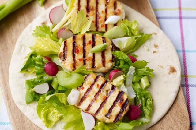 Sweet chiilli halloumi cruch wrap. Photo by Jason Ingram