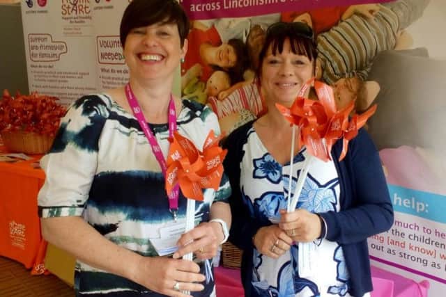 Home-Start's Maxine Bojen and Tina Elllson enjoyed giving out windmills