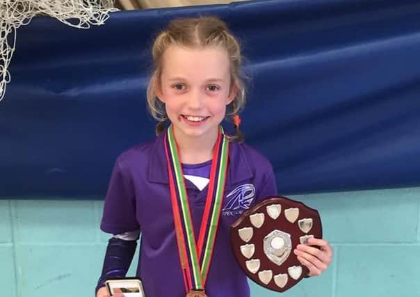 Mollie Langhorne, who took a county competition by storm for the Apex Gymnastics Academy, based at West Lindsey Leisure Centre in Gainsborough.