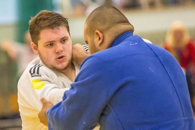 Judoka Jack Hodgson in action during the 2016 GB Visually Impaired Grand Prix (PHOTO BY: Mike Varey, elitepix)
