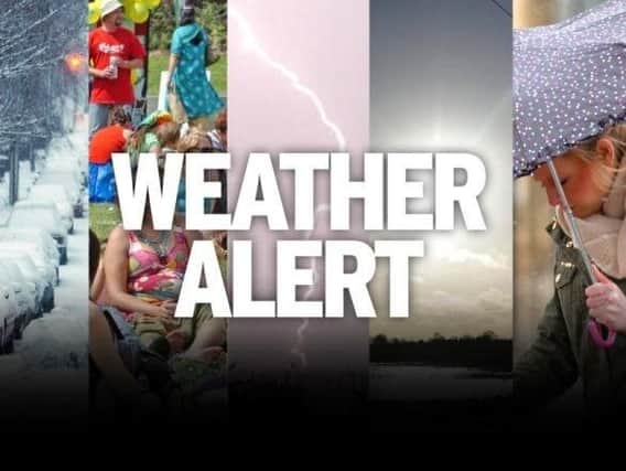 A yellow warning for rain has been issued by the Met Office.