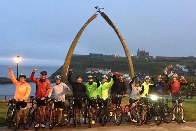 Pedal Power: Steve Brailey and his 60/600 Challenge SIV bike ride team setting off from Whitby.