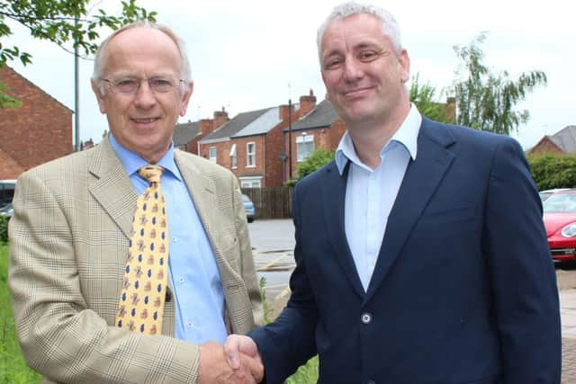 Leader of West Lindsey District Council, Coun Jeff Summers, and manager of Sure Staff, Ray Hall