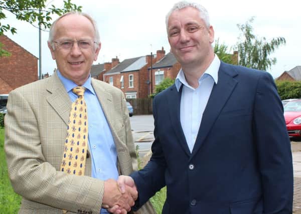 Leader of West Lindsey District Council, Coun Jeff Summers, and manager of Sure Staff, Ray Hall
