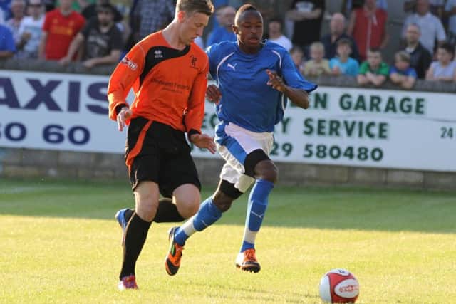 Jonathan Wafula, pictured in his Chesterfield days, scored for new club Trinity on Saturday