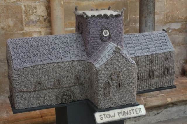 A knitted version of Stow Minster has joined five other woolly churches in a special exhibition at Lincoln Cathedral which is on show until August 30.