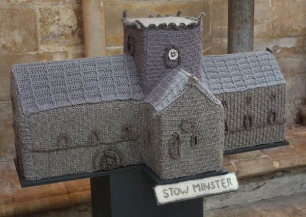 A knitted version of Stow Minster has joined five other woolly churches in a special exhibition at Lincoln Cathedral which is on show until August 30.