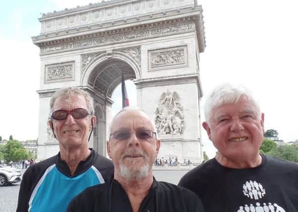 Graham, David and John are pictured after arriving at La Belle France.