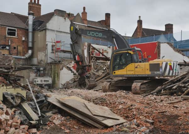 Demolition of The Sun Inn, Gainsborough is underway