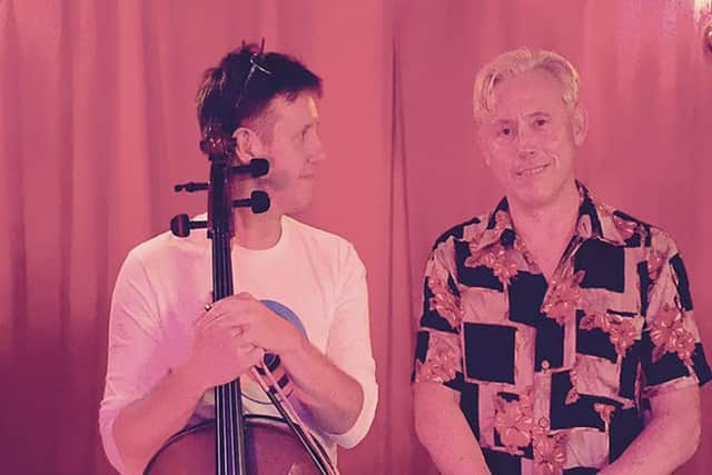 Kirk Brandon, right, and cellist Sam Sansbury.