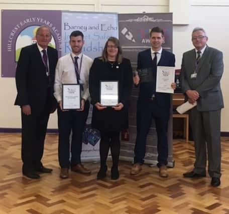 Luke Lovelidge (second right) has won a special national award for his contribution to teaching at Hillcrest Early Years Academy in Gainsborough
