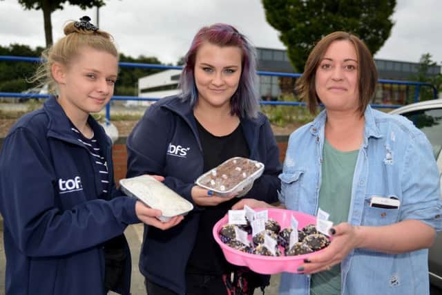 The Original Factory Shop, Harworth held a summer fayre to raise money for Make-A-Wish charity, pictured are Kimberley Mace, Gemma Rodger and Katy Hallam