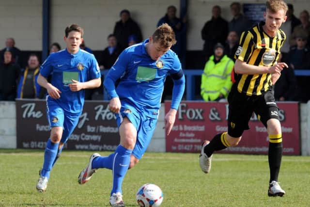 Nathan Jarman, who was on the scoresheet in Gainsborough Trinity's second league win of the season. (PHOTO BY: Anne Shelley)