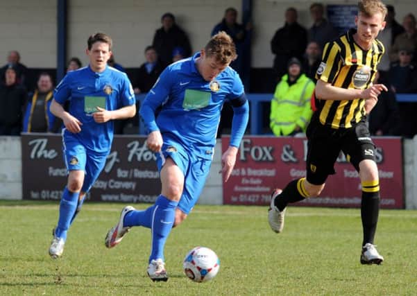 Nathan Jarman, who was on the scoresheet in Gainsborough Trinity's second league win of the season. (PHOTO BY: Anne Shelley)