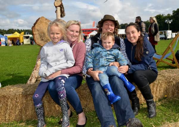 Festival of Food and Drink at Clumber Park, pictured are Neve Padmore, seven, Kay Padmore, Michael and Lynn Bonnett with Thomas, two