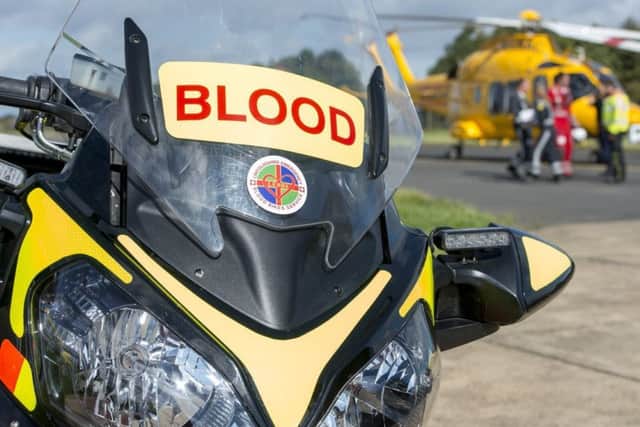 Blood will be transported between the hospital and airbased by the Lincolnshire Emergency Blood Bikes service.