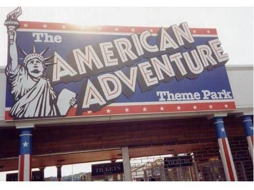 The entrance to the American Adventure Theme Park.