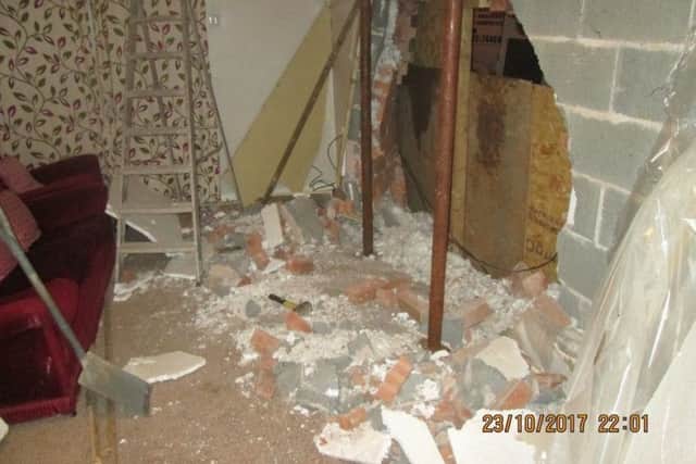 A car crashed into the side of a bungalow in Retford