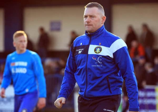 Gainsborough Trinity v Slough Town in the Emirates FA Cup 1st Round - Saturday November 4th 2017. Trinity manager Dave Frecklington. Picture: Chris Etchells