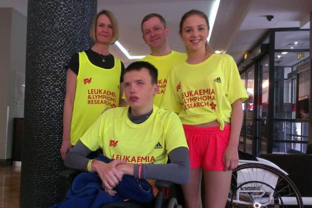 Great Manchester 10k - pictured (from left) Stephanie Bateman, Richard Taylor-Draper, Eden Taylor-Draper and (front) Jack Marshall.