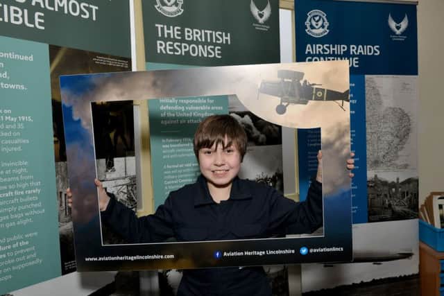 Heroes Of The Airfields travelling exhibition at Gainsborough Heritage Centre, pictured is Nevan Birkitt, 10
