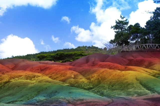Seven coloured sand dunes in Mauritius.
